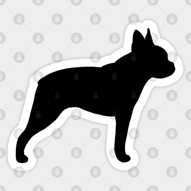 Boston Terrier Silhouette Sticker by Coffee Squirrel